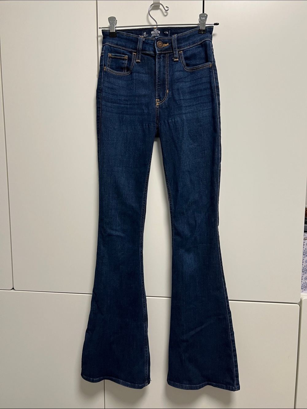 Hollister Dark Blue High-Rise Flare Jeans